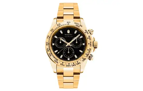 A BATHING APE Type 4 A BATHING APEx Watch Gold/Black