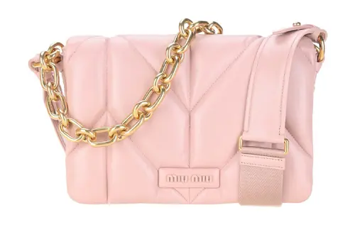 MIU MIU Leather Crossbody Bag, Shoulder Bag Women's Pink