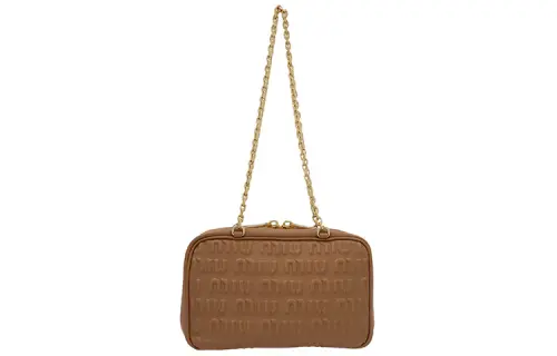 MIU MIU Calfskin Crossbody Bag, Shoulder Bag Women's Brown
