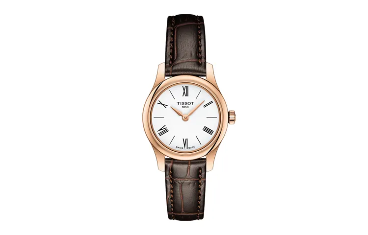 TISSOT Junya Collection Quartz Movement Women's Watch 25mm White Dial EON Gold Rose Gold Watch Case