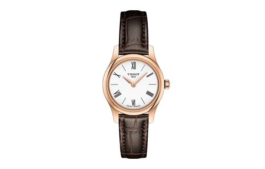TISSOT Junya Collection Quartz Movement Women's Watch 25mm White Dial EON Gold Rose Gold Watch Case