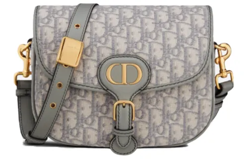 DIOR Bobby Canvas Shoulder Bag, Crossbody Bag Women's Gray