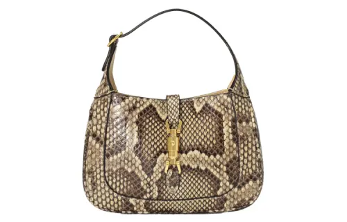 GUCCI Jackie 1961 Python Skin Crescent Shoulder Bag Crossbody Bag, Shoulder Bag Mini Women's Beige