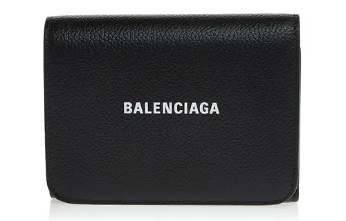 Balenciaga Leather Wallet Men's Black