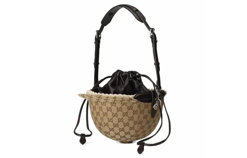 GUCCI Leather Bucket Bag, Handbag, Shoulder Bag Small Women's Ebony/Black