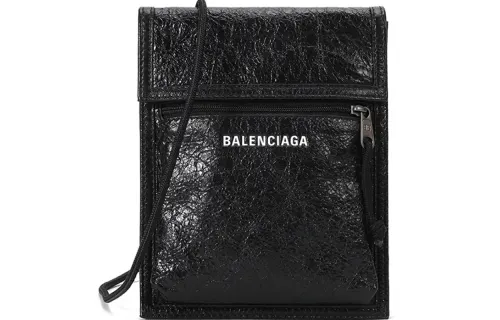 Balenciaga Leather Hanging Bag, Crossbody Bag, Shoulder Bag Men's Black