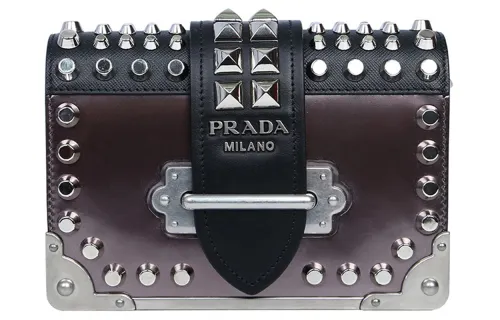 PRADA Calfskin Shoulder Bag Women's Multicolor