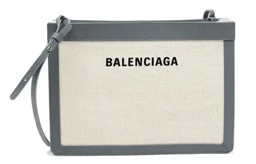 Balenciaga Fabric With Leather Crossbody Bag, Shoulder Bag Women's Beige/Gray