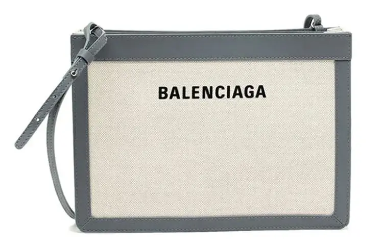 Balenciaga Fabric With Leather Crossbody Bag, Shoulder Bag Women's Beige/Gray