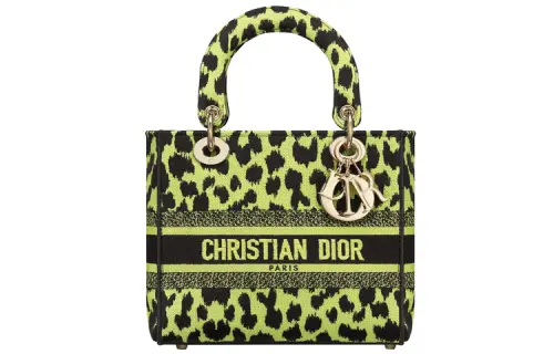 DIOR Lady D Lite Canvas Handbag, Shoulder Bag, Crossbody Bag Medium Women's Lime