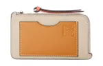 LOEWE Soft Grain Cow Leather Coin Card Holder Women's Light Oat/Honey Brown