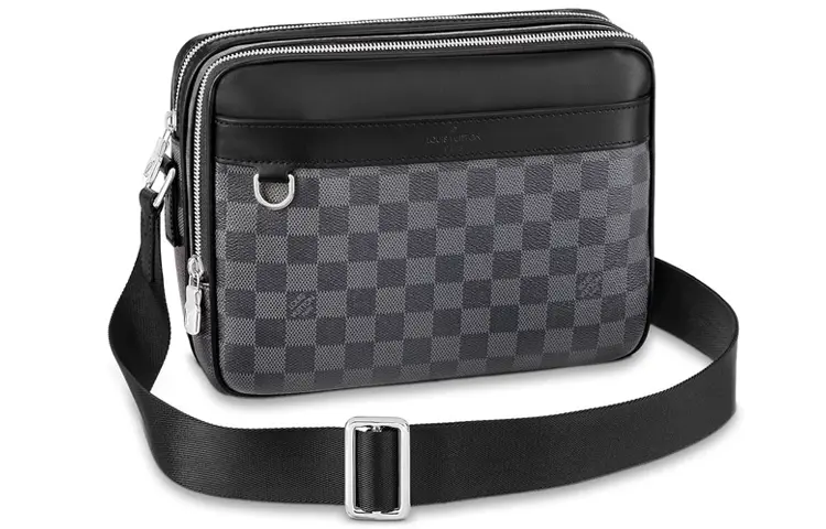LOUIS VUITTON Trocadero Coated Canvas With Leather Trim Messenger Bag, Shoulder Bag, Crossbody Bag PM Small Men's Black