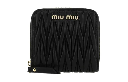 MIU MIU Leather Wallet Women's Black