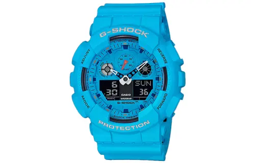 CASIO Women's Liquid Crystal/Analog Dual Display Series Blue Watch GA-100RS-2A