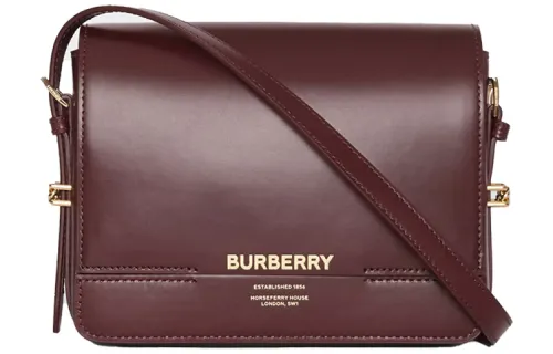 Burberry Calfskin Grace Bag, Shoulder Bag, Crossbody Bag Small Women's Great Britain Red