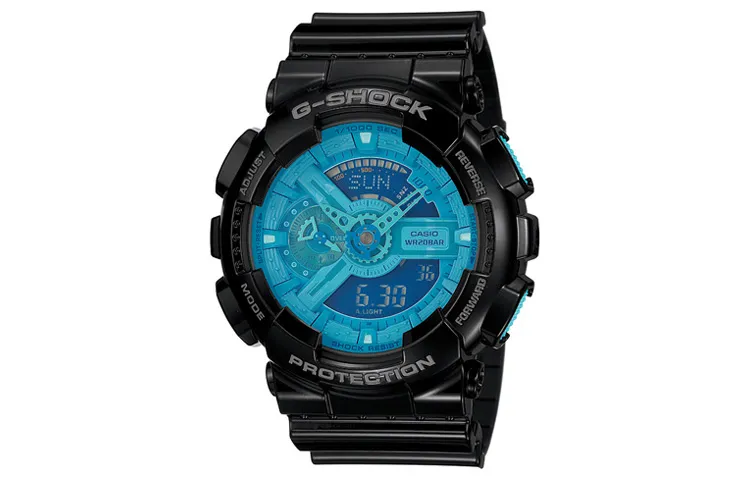 CASIO Women's Liquid Crystal/Analog Dual Display Series Blue Watch GA-110B-1A2PR