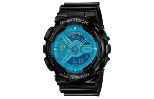CASIO Women's Liquid Crystal/Analog Dual Display Series Blue Watch GA-110B-1A2PR