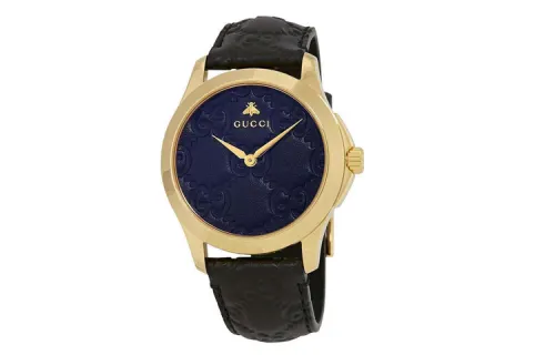 GUCCI Wrist Watches Quartz Movement Leather Strap Black Dial Women's Watch ['50', 149262]m Waterproof