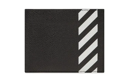 OFF WHITE Cow Leather Wallet Unisex Black