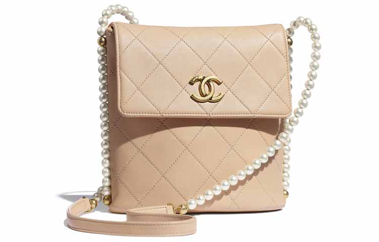 CHANEL Gabrielle Calfskin Hobo Bag, Crossbody Bag Women's Beige