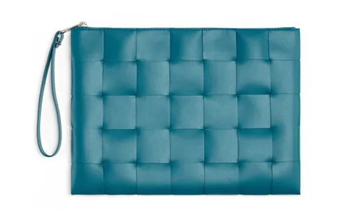 Bottega Veneta Cow Leather Clutch Men's Wild Duck Green