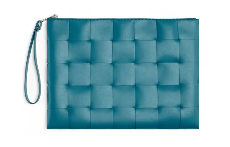 Bottega Veneta Cow Leather Clutch Men's Wild Duck Green