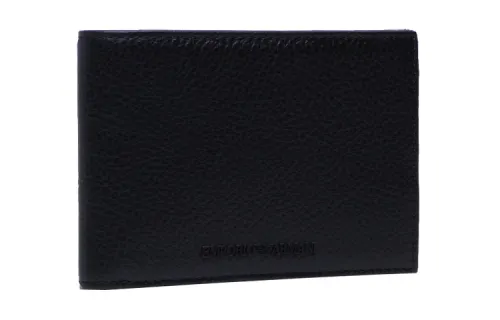 EMPORIO ARMANI Cow Leather Wallet Men's Black