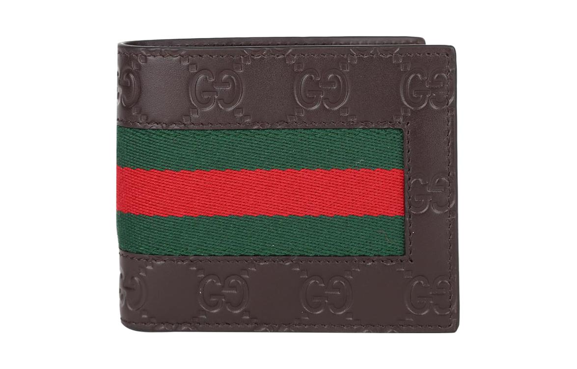 Мужской кошелек Gucci Signature (темно-коричневый)