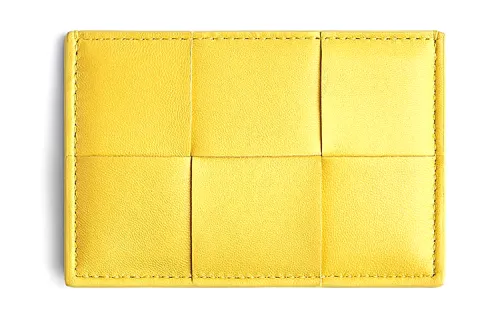 Bottega Veneta Intrecciato Cow Leather Card Holder Regular Women's Cress Yellow