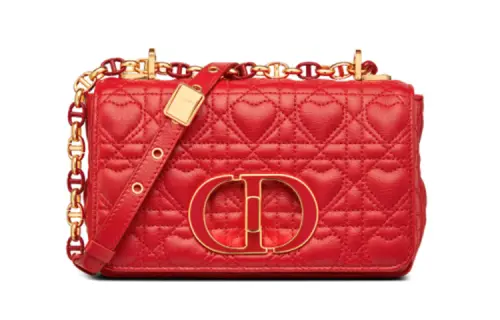 DIOR Cow Leather Shoulder Bag, Crossbody Bag, Handbag Small Women's Red