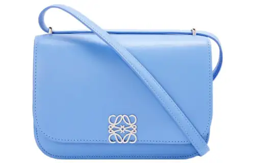 LOEWE Goya Silk Calfskin Crossbody Bag, Shoulder Bag Women's Blue
