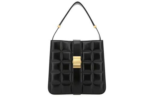 Bottega Veneta Adjustable Strap Cow Leather Handbag, Shoulder Bag Women's Black