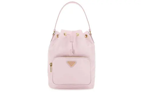 PRADA Nylon Fabric Bucket Handbag Regular Women's Pink