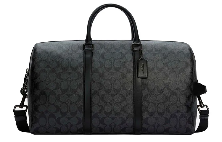COACH Venturer Coated Canvas With Calfskin Travel Bag Unisex Black