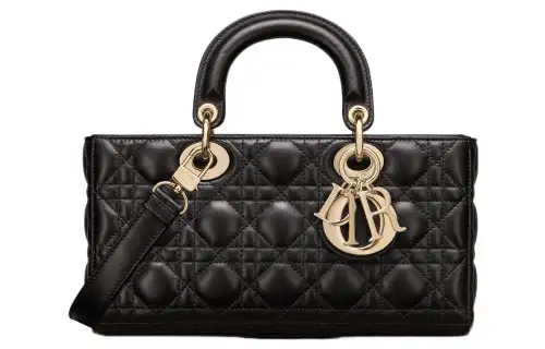 DIOR Lady D Joy Sheepskin Handbag Regular Women's Black