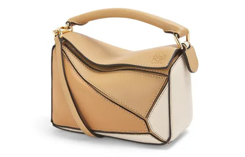 LOEWE Puzzle Calfskin Puzzle Bag, Clutch, Crossbody Bag, Shoulder Bag Mini Unisex Desert