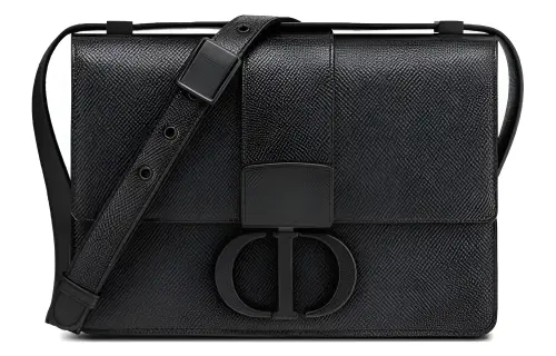 DIOR 30 Montaigne Grained Calfskin Box Bag, Shoulder Bag, Crossbody Bag Women's Black