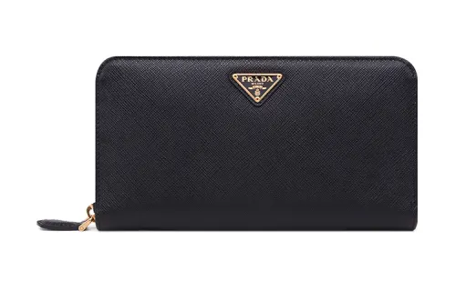 PRADA Saffiano Leather Wallet Large Women's Black