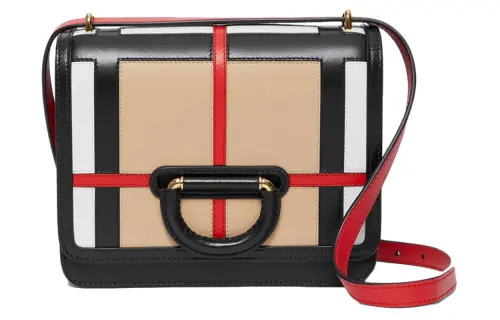 Burberry Brand Logo Leather Shoulder Bag Women's Multicolor