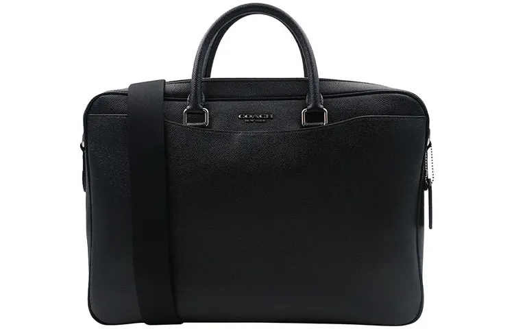COACH Beckett Leather Handheld Laptop Bag, Briefcase, Shoulder Bag Large Men's Black