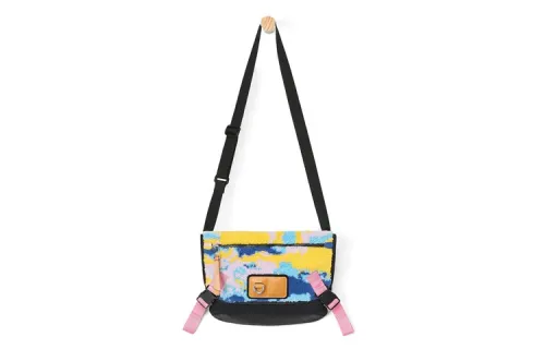 LOEWE Camouflage Fleece With Canvas Crossbody Bags Small Men's Multicolor