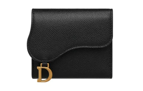 DIOR Grained Calfskin Saddle Bag, Wallet, Card Holder Women's Black