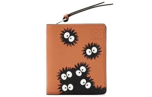 LOEWE Calfskin Wallet Women's Tan/Black
