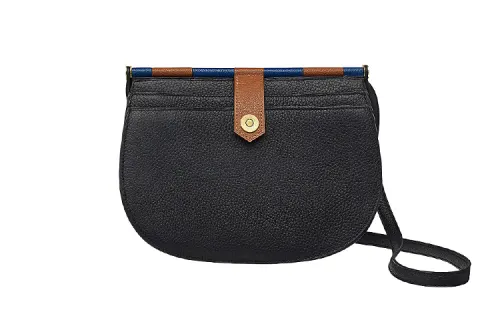HERMES Saut Gold tone Lock Goatskin Shoulder Bag Women's 89 Noir Black