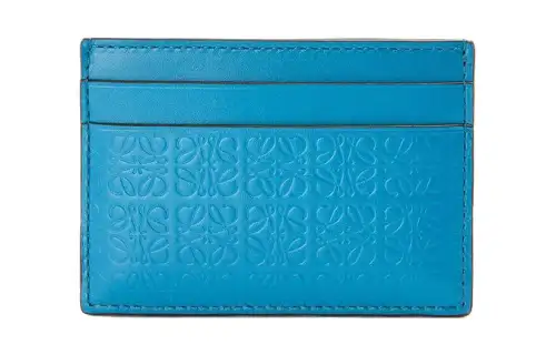 LOEWE Cow Leather Card Holder Card Holder Women's Blue