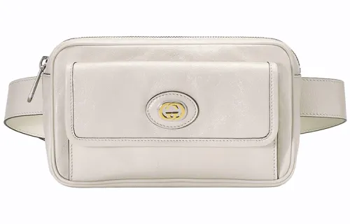 GUCCI Cow Leather Messenger Bag Tactical Skills Pack Shoulder Bag, Fanny Pack Unisex White