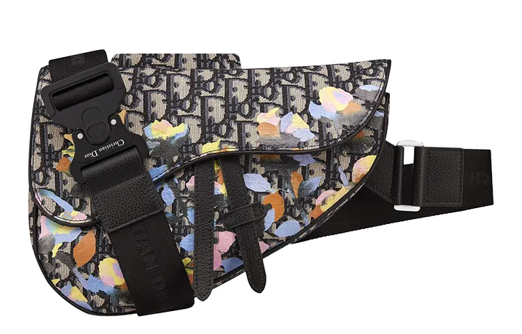 DIOR Saddle Nylon With Leather Saddle Bag, Fanny Pack, Shoulder Bag, Crossbody Bag Men's Multicolor