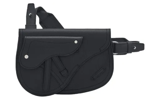 DIOR Saddle Grained Calfskin Saddle Bag Handheld One Shoulder Crossbody Fanny Pack Sling Bag Men's Marine Blue
