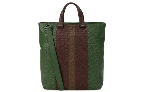 Bottega Veneta Leather Tote One Shoulder Handbag Medium Women's Green