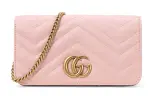 GUCCI GG Marmont Leather Shoulder Bag, Crossbody Bag Mini Women's Pink Candy